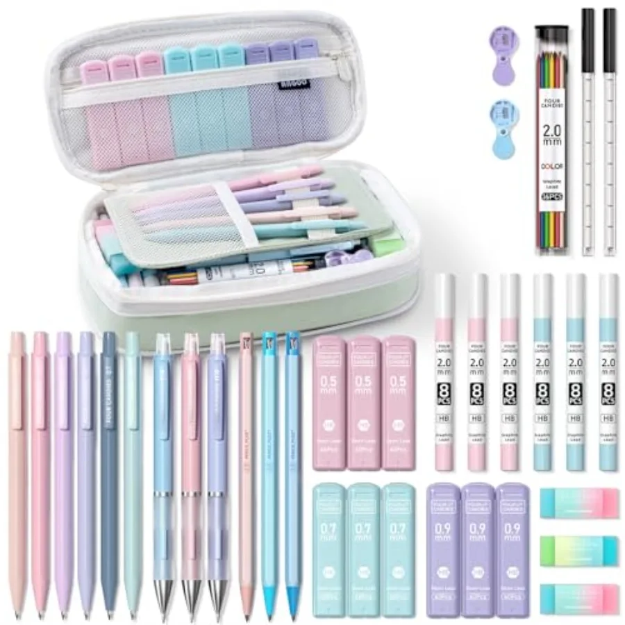 36PCS Aesthetic School Supplies, Mechanical Pencils 0.5mm, 0.7mm, 0.9mm and 2.0mm with 624PCS Lead Refills, Cute Mechanical Pen
36PCS Aesthetic School Supplies, Mechanical Pencils 0.5mm, 0.7mm, 0.9mm and 2.0mm with 624PCS Lead Refills, Cute Mechanical Pen