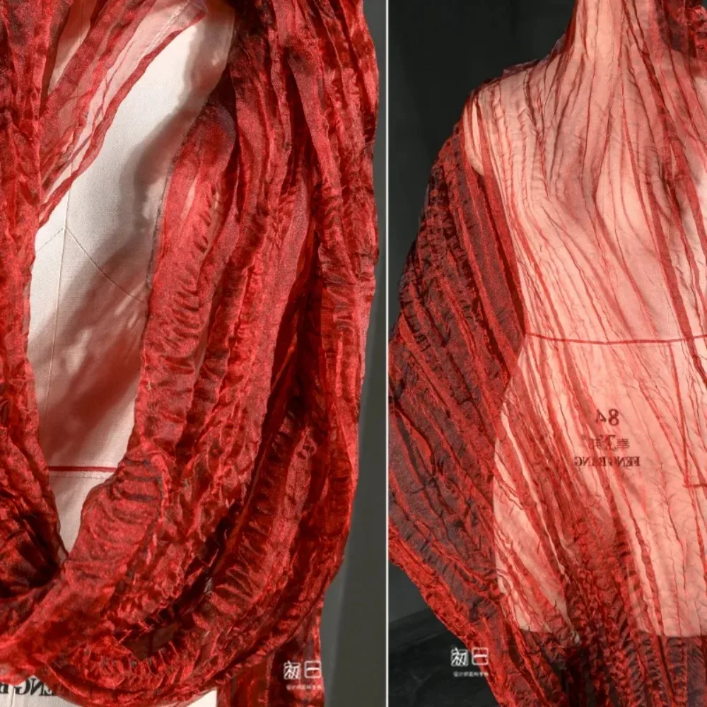 Red Single Twisted Crushed Transparent Gauze Fabric Wedding Dress DIY Bag Jacket Children's Apparel Designer Sew Material Cloth
Red Single Twisted Crushed Transparent Gauze Fabric Wedding Dress DIY Bag Jacket Children's Apparel Designer Sew Material Cloth