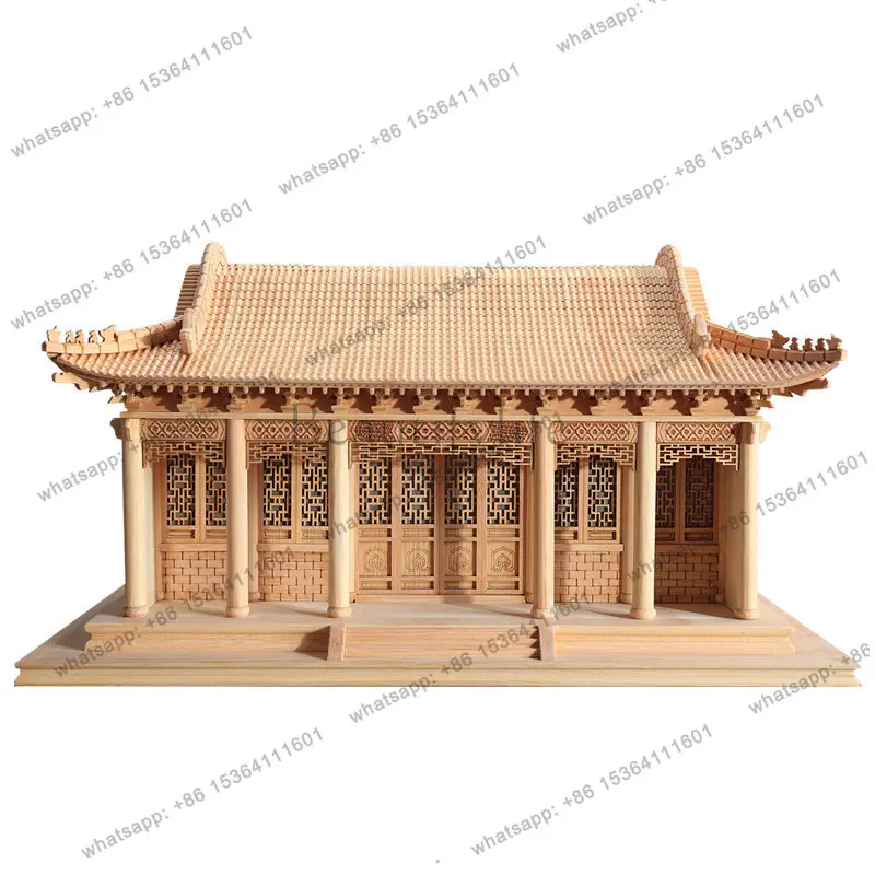 New Chinese Zen ancient architecture handmade solid wood assembly soft decoration finished sculpture
New Chinese Zen ancient architecture handmade solid wood assembly soft decoration finished sculpture