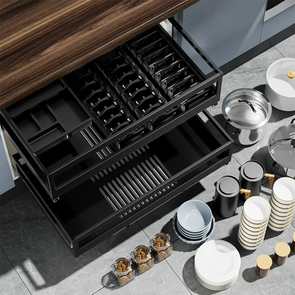 -oo Stainless Steel Double-layer Bowl Rack for Kitchen Cabinets Spice Storage Drawer-style Pull-out Basket
-oo Stainless Steel Double-layer Bowl Rack for Kitchen Cabinets Spice Storage Drawer-style Pull-out Basket