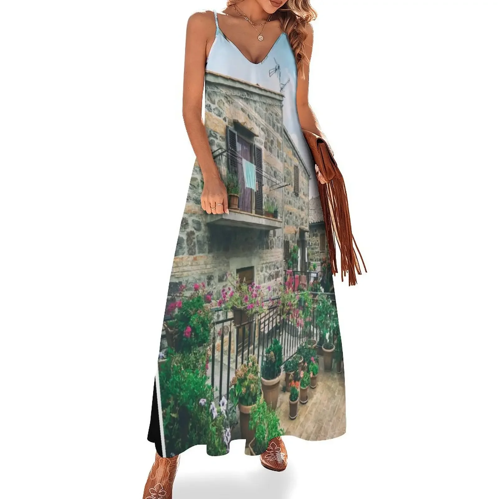 Beautiful italian street of old town in italy Sleeveless Dress Women's summer long dress prom clothes Dress
Beautiful italian street of old town in italy Sleeveless Dress Women's summer long dress prom clothes Dress