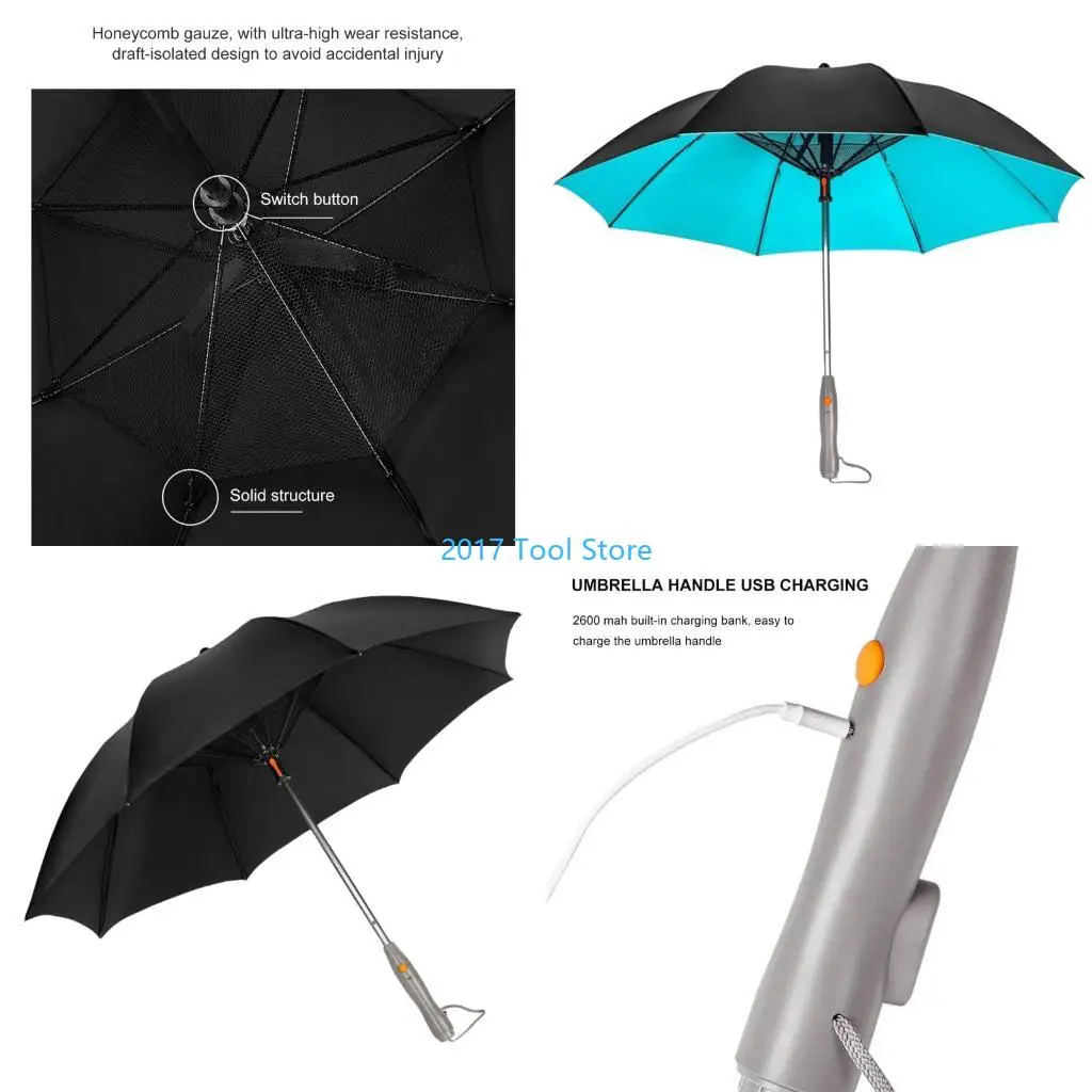 K92A Compactly Light weight Sun and Rain Umbrella with Integrated Fan and Mists Functionality Cooling Fan Umbrellas Shelter
K92A Compactly Light weight Sun and Rain Umbrella with Integrated Fan and Mists Functionality Cooling Fan Umbrellas Shelter