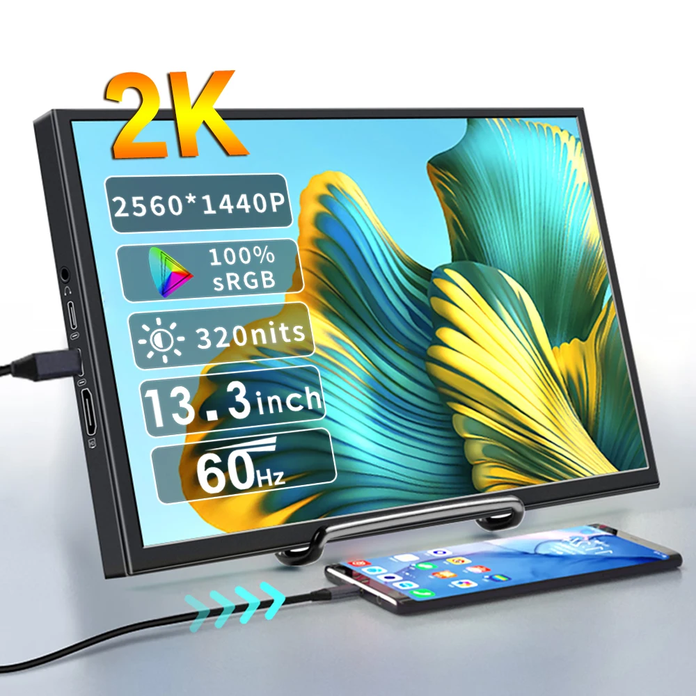 JOHNWILL-13 inch portable touchscreen display, 2560*1440,16:9 screen, 100% SRGB, 60Hz,320nits, compatible with HDMI type C
JOHNWILL-13 inch portable touchscreen display, 2560*1440,16:9 screen, 100% SRGB, 60Hz,320nits, compatible with HDMI type C