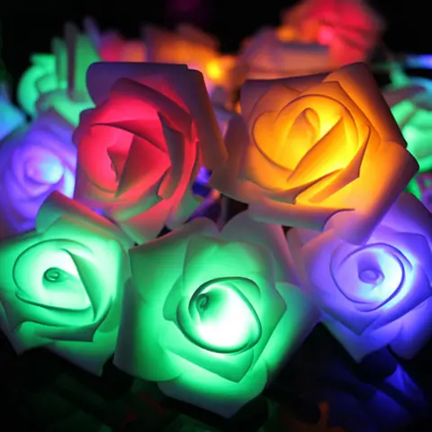 1.5m 3m 6m10m Rose Flower LED String Fairy Light USB Battery Power 5V Red Pink Warm Blue RGB Wedding Christmas Party Decoration
