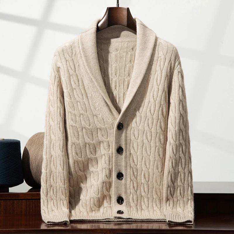 ZOCEPT 100% Natural Cashmere Sweatercoat For Men Autumn Winter Knitted Sweater Thick Jacquard Coat Turn-Down Collar Cardigan
ZOCEPT 100% Natural Cashmere Sweatercoat For Men Autumn Winter Knitted Sweater Thick Jacquard Coat Turn-Down Collar Cardigan