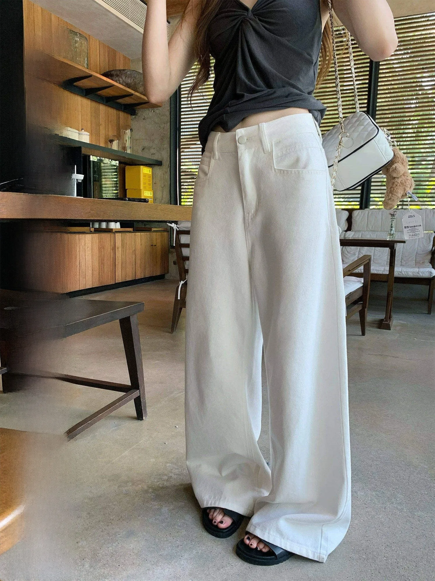 Hhyii High Waist Wide Leg White Denim Jeans Women's Vacation Style Slimming Long Pants Summer New Arrival Casual Fashion
Hhyii High Waist Wide Leg White Denim Jeans Women's Vacation Style Slimming Long Pants Summer New Arrival Casual Fashion