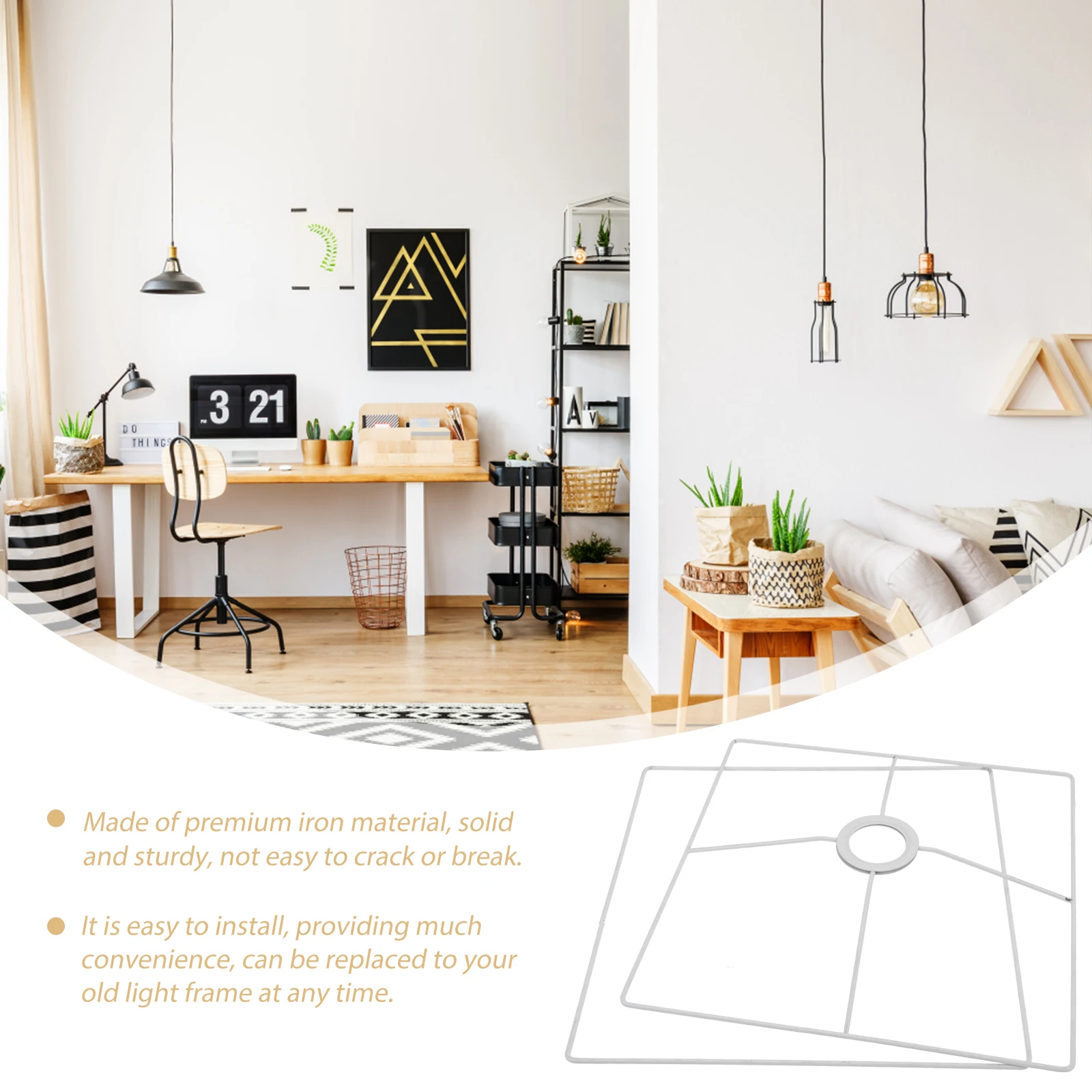 Square Lampshade Ring For Lamp Shade Wire Cover for Table Lamp Chandelier Lighting Accessories Durable Easy Install
Square Lampshade Ring For Lamp Shade Wire Cover for Table Lamp Chandelier Lighting Accessories Durable Easy Install
