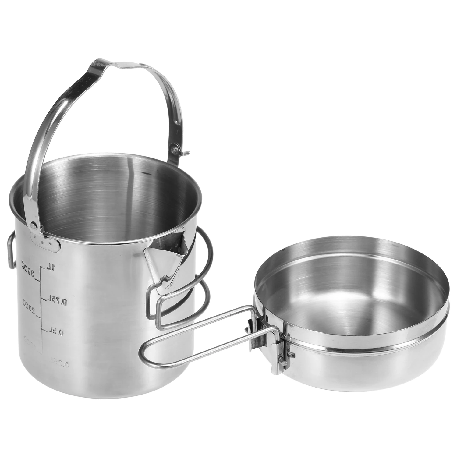 1L Stainless Steel Cooking Kettle Portable Outdoor Camping Backpacking Pot with Foldable Handle camping pot portable cooking pot 
1L Stainless Steel Cooking Kettle Portable Outdoor Camping Backpacking Pot with Foldable Handle camping pot portable cooking pot