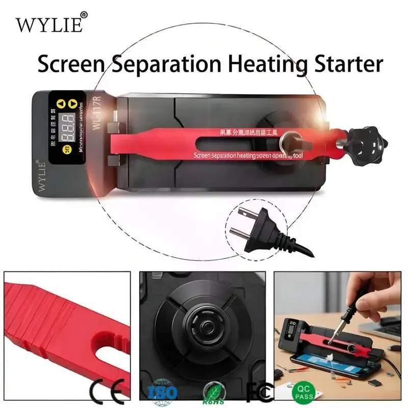 WYLIE Heated Screen Opener with Powerful Suction Cup Screw Tension Design Anti Scratch Pad for Mobile Phone Disassembly WL-117R
WYLIE Heated Screen Opener with Powerful Suction Cup Screw Tension Design Anti Scratch Pad for Mobile Phone Disassembly WL-117R