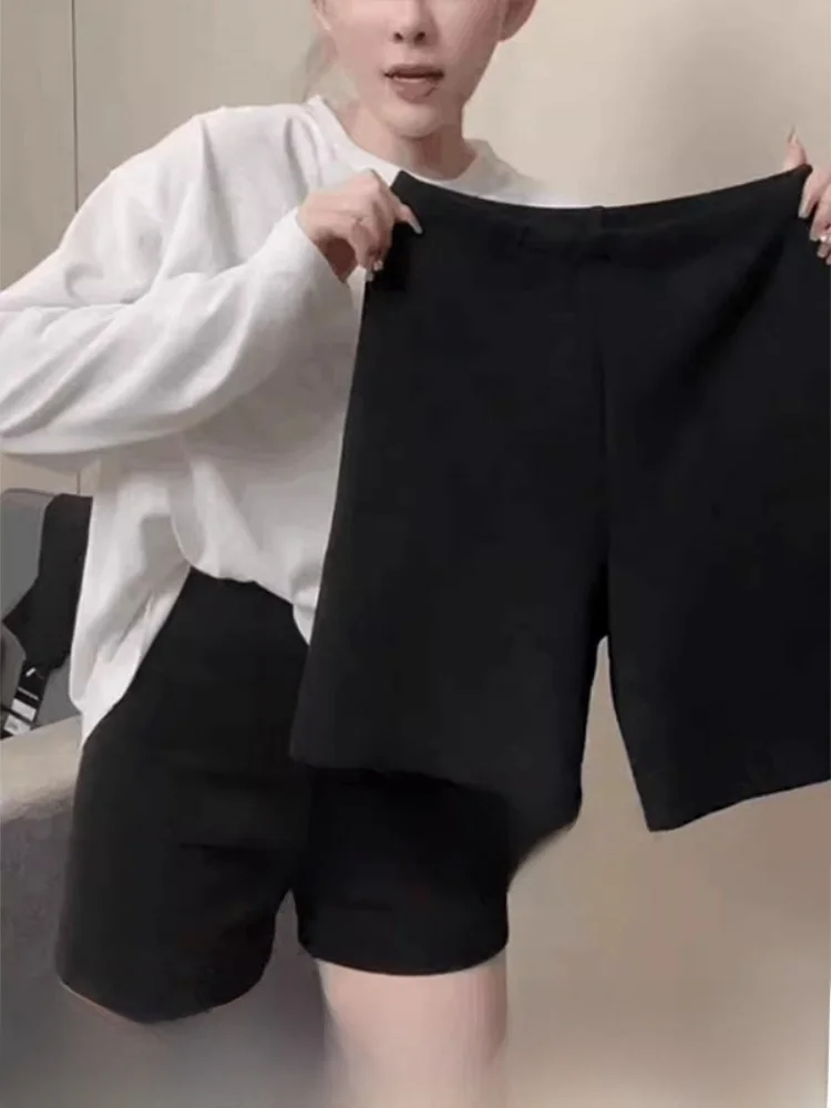 Black Elastic High Waist Short Pants Women's Stylish Slimming Base Layer Hot Pants Commute Style Korean Version Straight Leg
Black Elastic High Waist Short Pants Women's Stylish Slimming Base Layer Hot Pants Commute Style Korean Version Straight Leg
