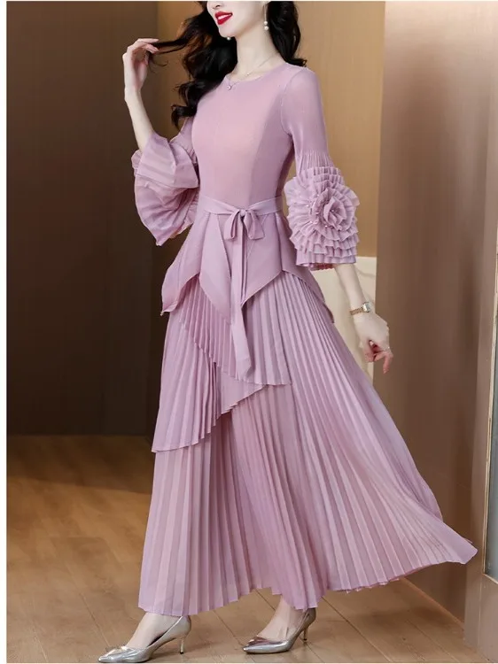 Комплект длинной юбки Ele с плиссированным дизайном Bell Sve T, топ и пояс для женщин, весенняя повседневная одежда с высокой талией
Комплект длинной юбки Ele с плиссированным дизайном Bell Sve T, топ и пояс для женщин, весенняя повседневная одежда с высокой талией