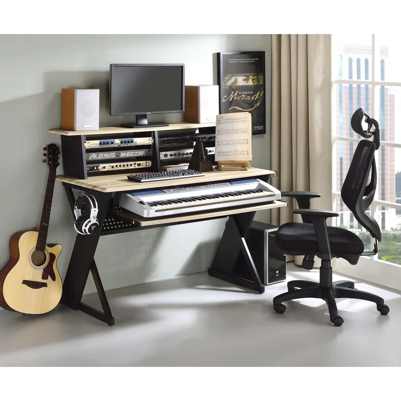 Natural Oak Finish Studio Desk for Music Recording
Natural Oak Finish Studio Desk for Music Recording