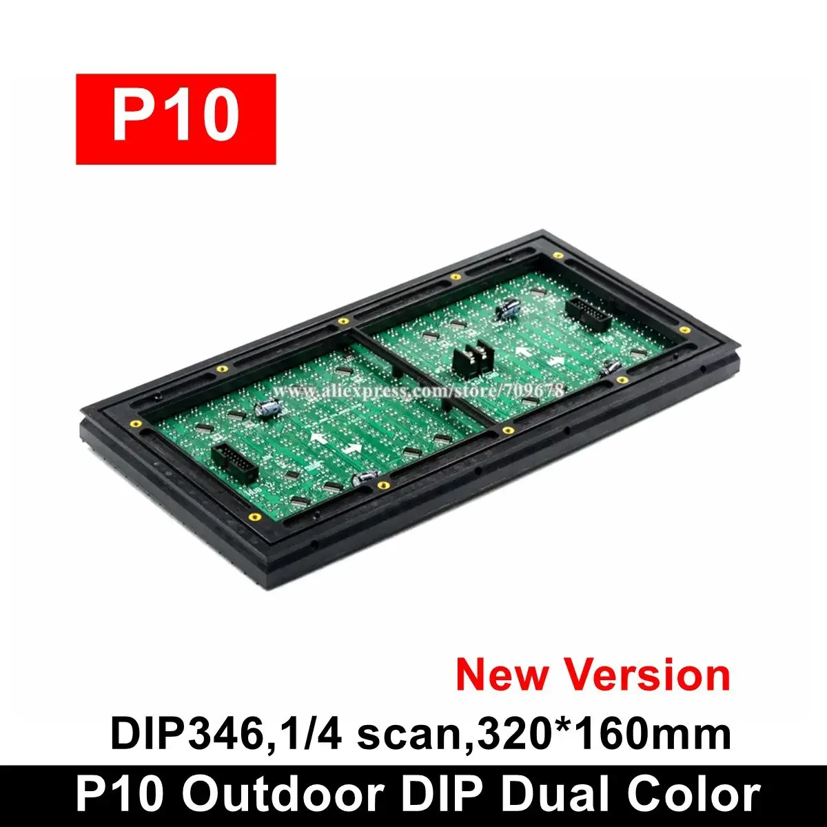 Наружный P10 красный + зеленый DIP двухцветный светодиодный модуль дисплея 320x160 мм вывеска сообщений
Наружный P10 красный + зеленый DIP двухцветный светодиодный модуль дисплея 320x160 мм вывеска сообщений
