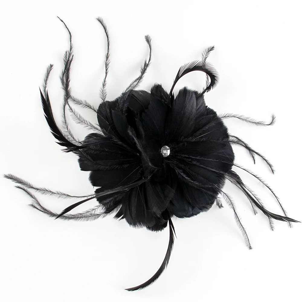 Fashion Flower Black Feathers Bead Corsage Hair Clips for Wedding Party Bridal Hairband Pretty Plumes Flower Decoration Clip
Fashion Flower Black Feathers Bead Corsage Hair Clips for Wedding Party Bridal Hairband Pretty Plumes Flower Decoration Clip