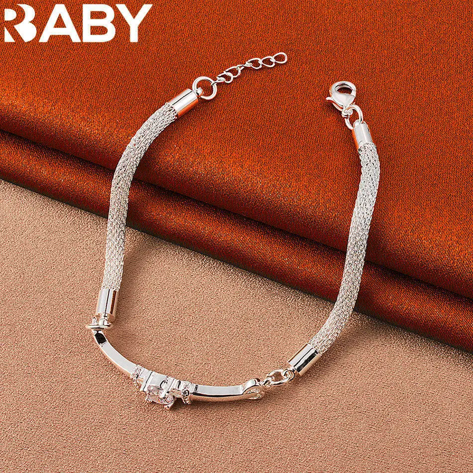 URBABY 925 Sterling Silver Zircon Chain Bracelet For Women Fashion Jewelry Charm Grace Birthday Gifts Party Accessories
URBABY 925 Sterling Silver Zircon Chain Bracelet For Women Fashion Jewelry Charm Grace Birthday Gifts Party Accessories