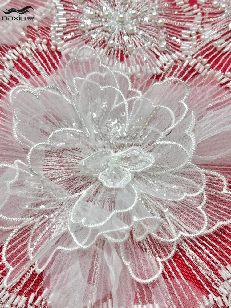 Madison 5 Yards African 3D Flower Beads Lace Fabric 2026 High Quality French Nigerian Embroidery Tulle Fabric For Wedding Dress
Madison 5 Yards African 3D Flower Beads Lace Fabric 2026 High Quality French Nigerian Embroidery Tulle Fabric For Wedding Dress