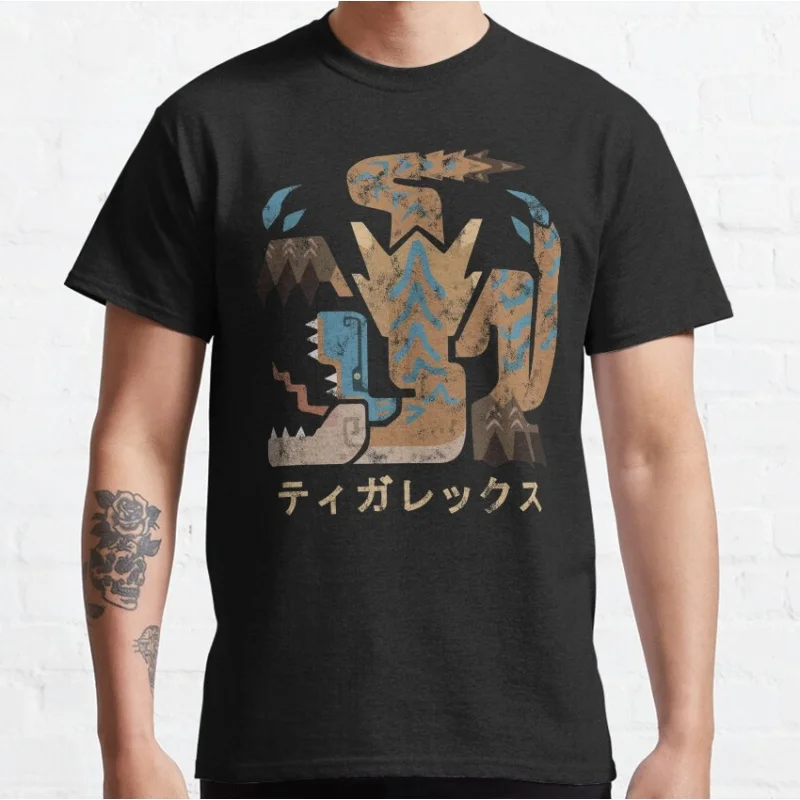 Monster Hunter World Iceborne Tigrex Kanji gift t shirt Cartoon Videogame MHW Graphic tee 100% cotton Y2K Clothes All size tops
Monster Hunter World Iceborne Tigrex Kanji gift t shirt Cartoon Videogame MHW Graphic tee 100% cotton Y2K Clothes All size tops