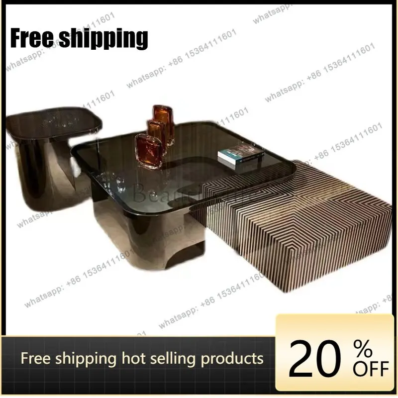 Household simple living room stainless steel size tea table edge table
Household simple living room stainless steel size tea table edge table
