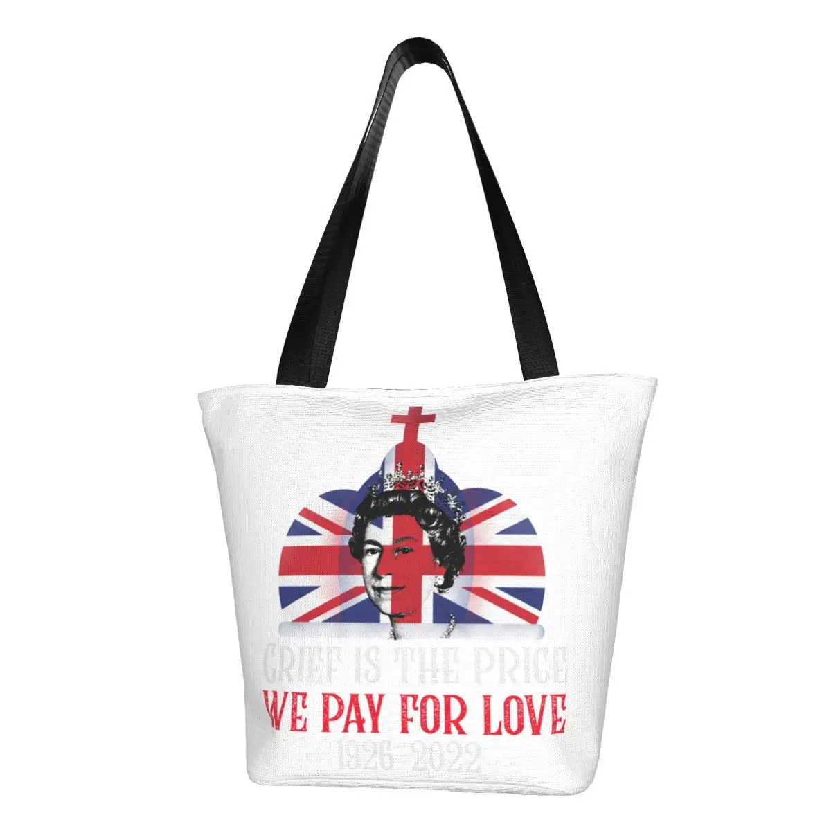 Queen UK Flag Shopper Bag Grief is the price we pay for love White Travel Handbags Graphic Shoulder Bag Aesthetic Cloth Tote Bag
Queen UK Flag Shopper Bag Grief is the price we pay for love White Travel Handbags Graphic Shoulder Bag Aesthetic Cloth Tote Bag