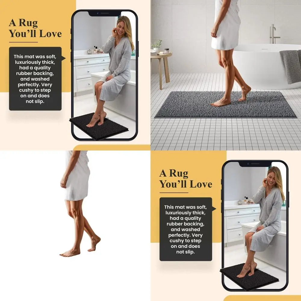 Extra Long Plush Bath Mat Runner, 1 Pile, Charcoal, 59x31, Washable, Non-Slip
Extra Long Plush Bath Mat Runner, 1 Pile, Charcoal, 59x31, Washable, Non-Slip