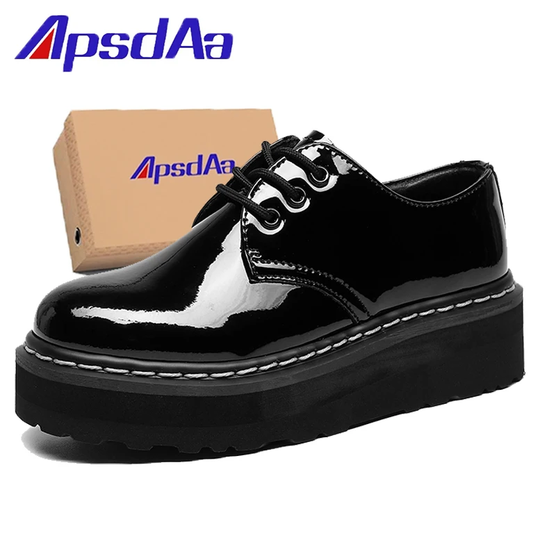 Women's Casual Patent Leather Shoes 3-Hole Low-Top Thick-Heeled Leisure Round-Toe Punk Heightening Glossy Leather Shoes Footwear
Women's Casual Patent Leather Shoes 3-Hole Low-Top Thick-Heeled Leisure Round-Toe Punk Heightening Glossy Leather Shoes Footwear