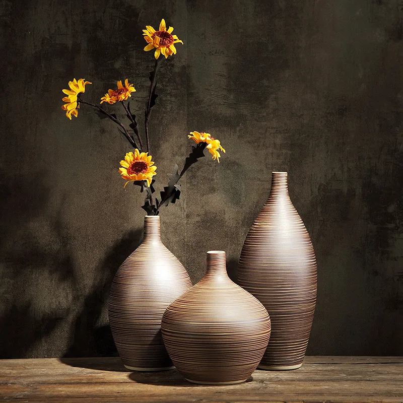Thin Mouth Retro Line Ceramic Vase Living Room Countertop Rough Pottery Modern Minimalist Vase Home Decoration Ornaments
Thin Mouth Retro Line Ceramic Vase Living Room Countertop Rough Pottery Modern Minimalist Vase Home Decoration Ornaments
