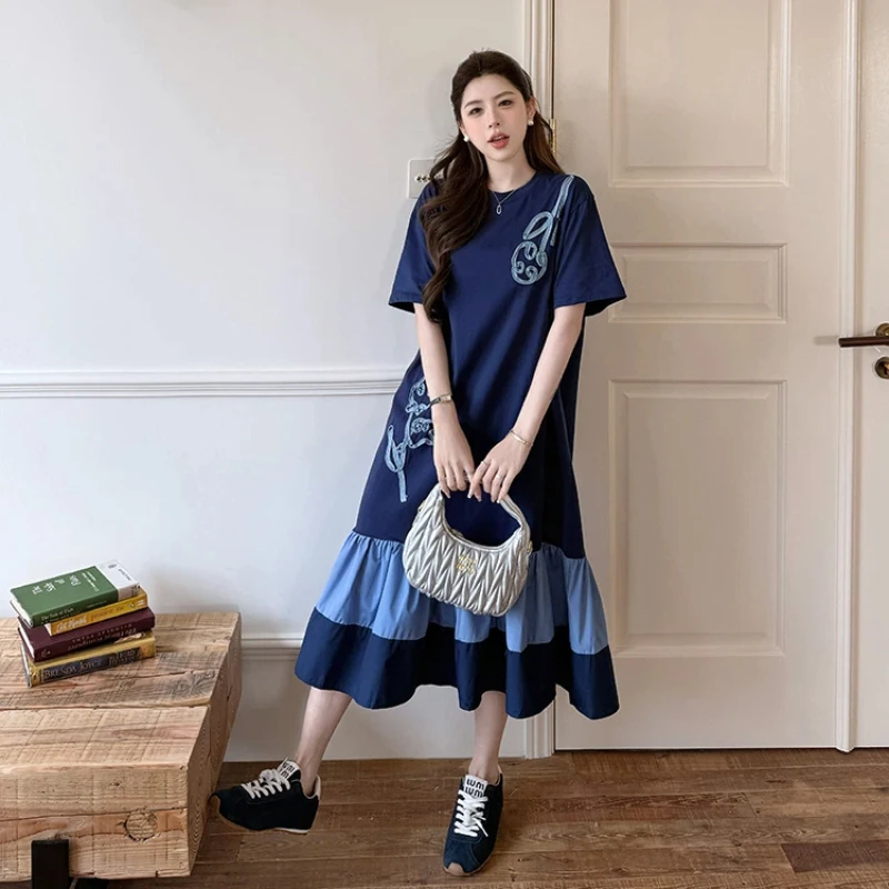New 2026 Summer Loose Women's Patchwork Dresses Plus Size Embroidery Short Sleeve Lady Vestidos Casual Female Robe KE5015
New 2026 Summer Loose Women's Patchwork Dresses Plus Size Embroidery Short Sleeve Lady Vestidos Casual Female Robe KE5015