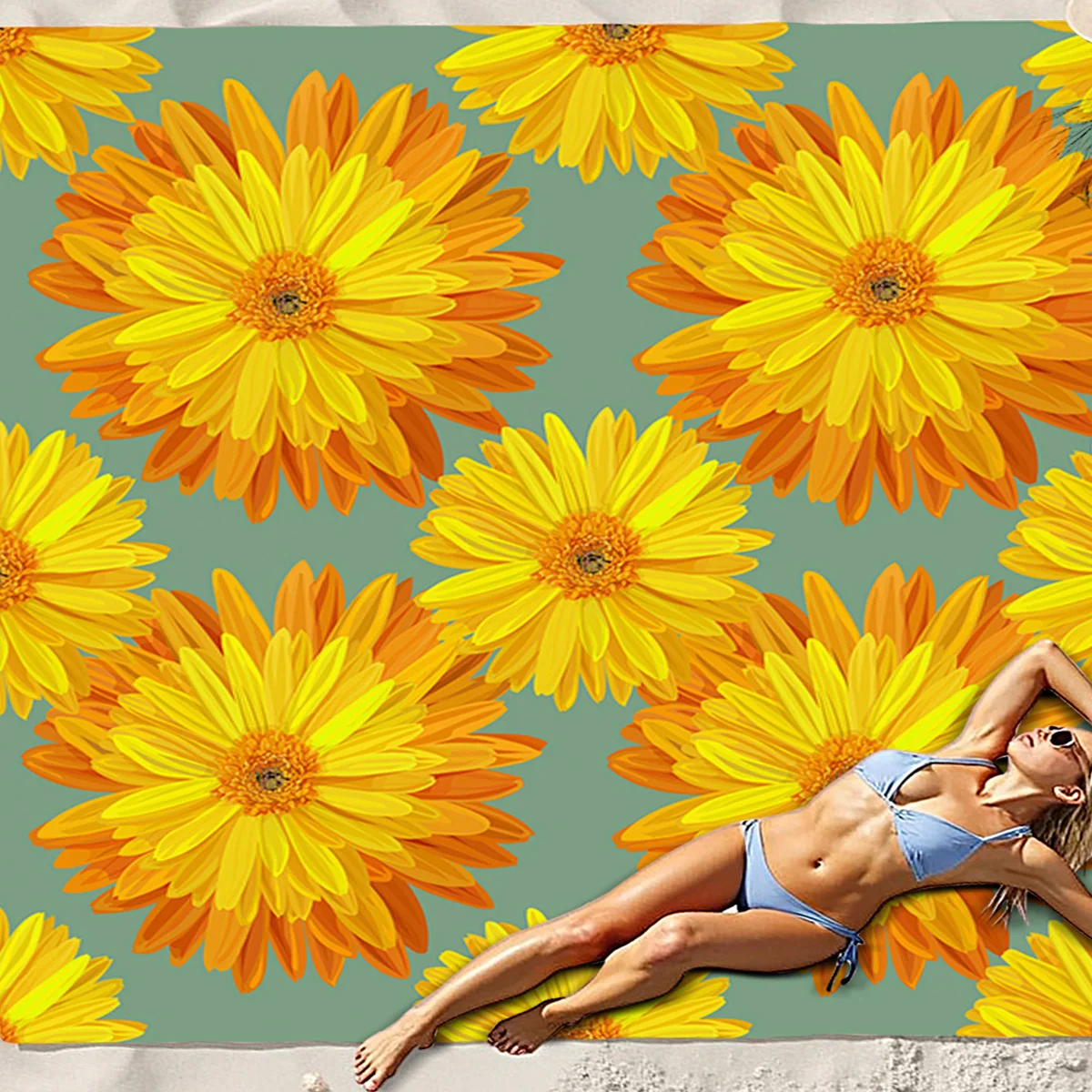 200x200cm Yellow Floral Beach Mat Sandproof Waterproof Extra Large Lightweight Outdoor Picnic Blanket for Beach Camping Trave
200x200cm Yellow Floral Beach Mat Sandproof Waterproof Extra Large Lightweight Outdoor Picnic Blanket for Beach Camping Trave