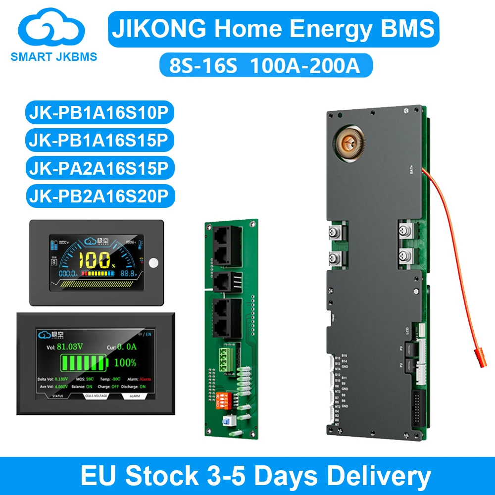 JIKONG BMS 8S-16S 24V 48V Li-Ion LiFePo4 Battery Smart BMS 100A 150A 200A Household Energy BMS to Inverter Active Balancer 1A 2A
JIKONG BMS 8S-16S 24V 48V Li-Ion LiFePo4 Battery Smart BMS 100A 150A 200A Household Energy BMS to Inverter Active Balancer 1A 2A