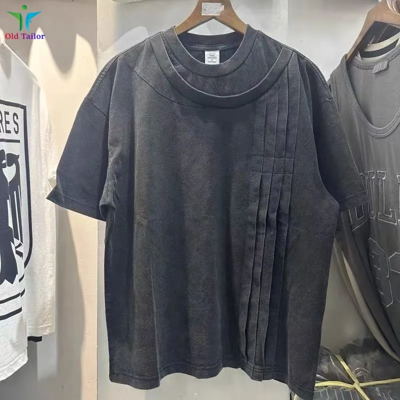 High-end Trend Folded Webbing T-shirt Summer Heavy Washed Crew Neck Mens Womens Vintage Solid Colour TEE
High-end Trend Folded Webbing T-shirt Summer Heavy Washed Crew Neck Mens Womens Vintage Solid Colour TEE