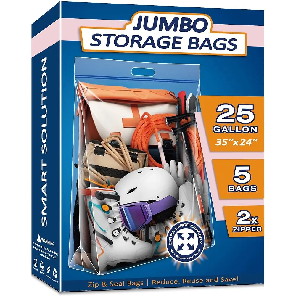 Free Shipping25 Gallon Extra Large Resealable Storage Bags with Zipper Top,35\ x 24\ Heavy Duty Clear Bags with Handles, 4 Mil
Free Shipping25 Gallon Extra Large Resealable Storage Bags with Zipper Top,35\ x 24\ Heavy Duty Clear Bags with Handles, 4 Mil