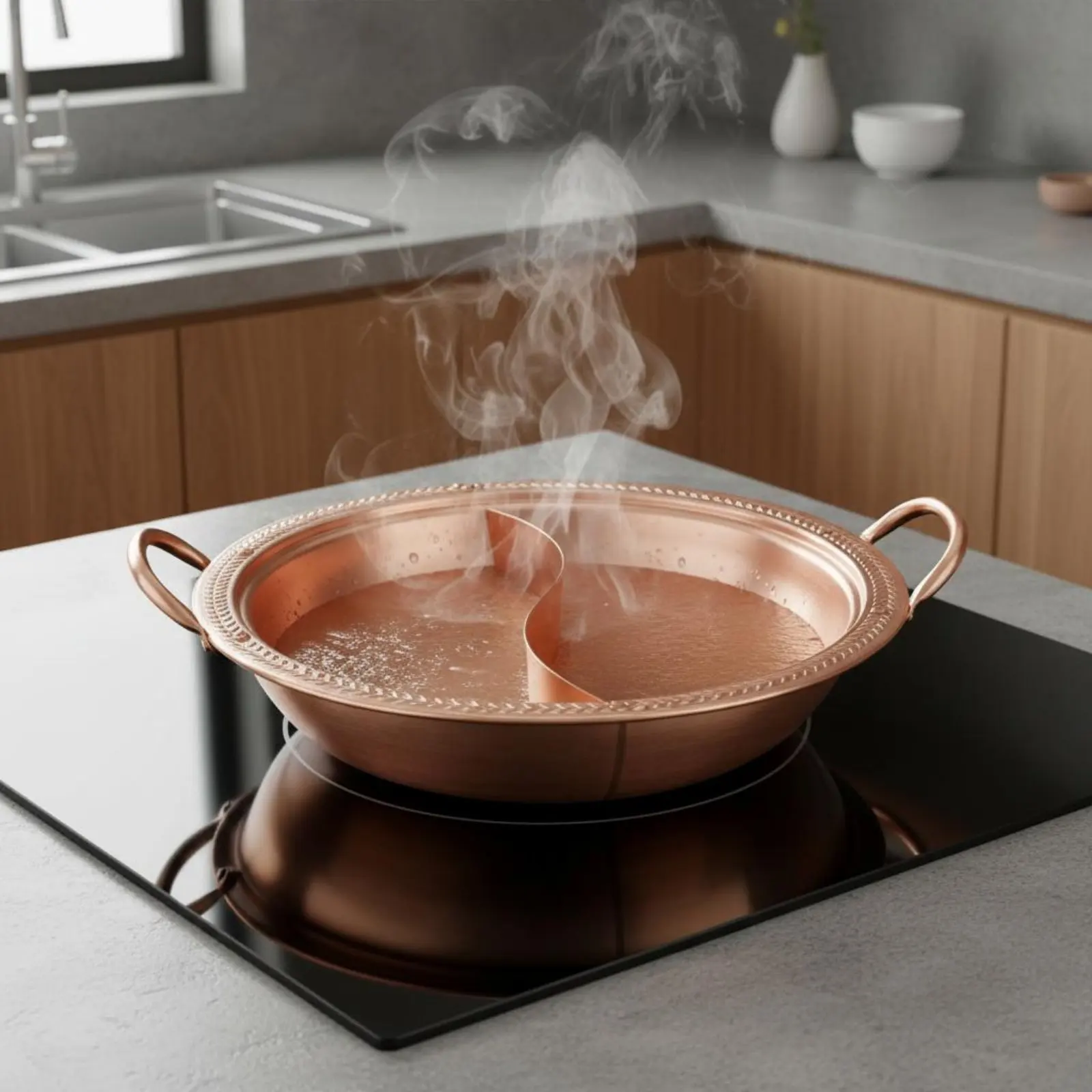 Yin Yang Hot Pot Induction Compatible Double Sided Hot Pot Double-Flavor Stockpot Even Heat Spread Easy to Clean for Family Meal
Yin Yang Hot Pot Induction Compatible Double Sided Hot Pot Double-Flavor Stockpot Even Heat Spread Easy to Clean for Family Meal