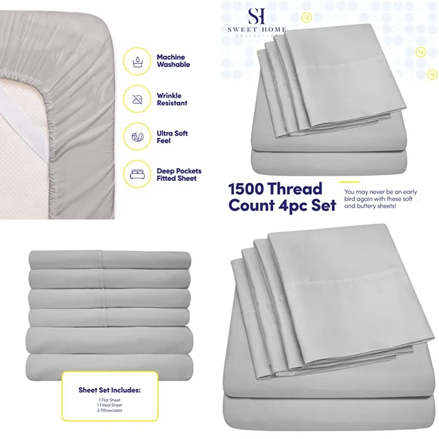 Size Bed Sheets - 4 Pcs 1500 Supreme Collection Fine Brushed Microfiber Deep Pocket Sheet Set Bedding - 1 EXTRA PILLOW CASES, G
Size Bed Sheets - 4 Pcs 1500 Supreme Collection Fine Brushed Microfiber Deep Pocket Sheet Set Bedding - 1 EXTRA PILLOW CASES, G