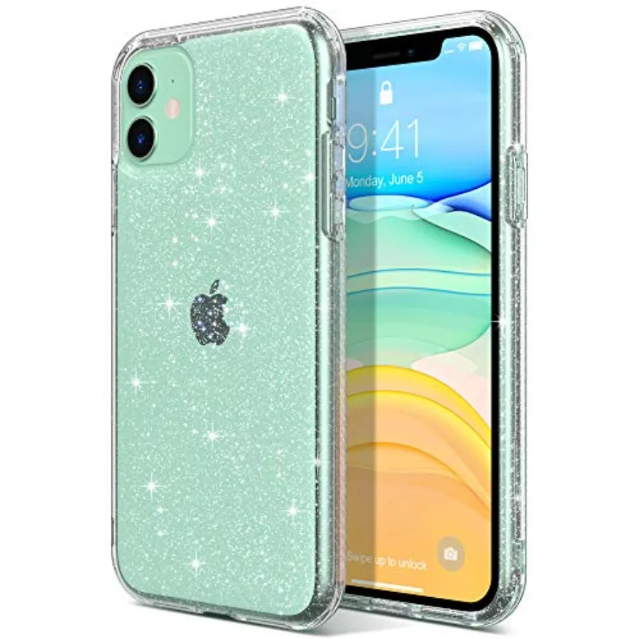 Compatible with iPhone 11 Case, Clear Glitter Hybrid Protective Phone Case Slim Transparent Anti-Scratch Shock Absorption TPU B
Compatible with iPhone 11 Case, Clear Glitter Hybrid Protective Phone Case Slim Transparent Anti-Scratch Shock Absorption TPU B
