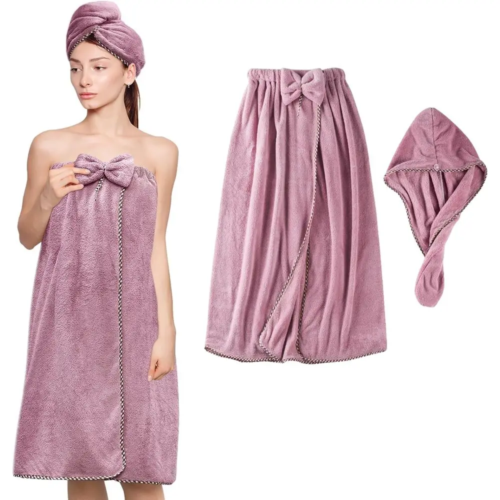 Microfiber Bath Towel Wrap - Adjustable Soft Body Wrap with Hair Towel, Super Absorbent for Quick-Dry Hair and Body
Microfiber Bath Towel Wrap - Adjustable Soft Body Wrap with Hair Towel, Super Absorbent for Quick-Dry Hair and Body