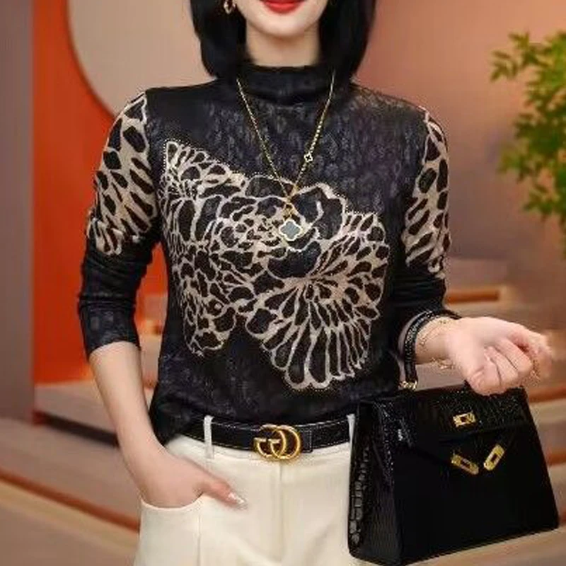 Women Clothing Stylish Vintage Leopard Print Fleece Thick Warm Basic T Shirt Elegant Half High Collar Long Sleeve Slim Fit Tops
Women Clothing Stylish Vintage Leopard Print Fleece Thick Warm Basic T Shirt Elegant Half High Collar Long Sleeve Slim Fit Tops
