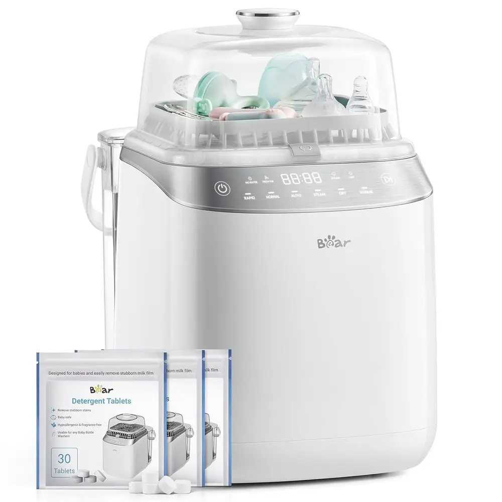 Bear Bottle Washer Pro, Baby Bottle Washer and Sterilizer and Dryer - All in One hine or Bottles, Pump Parts & Baby entials with
Bear Bottle Washer Pro, Baby Bottle Washer and Sterilizer and Dryer - All in One hine or Bottles, Pump Parts & Baby entials with