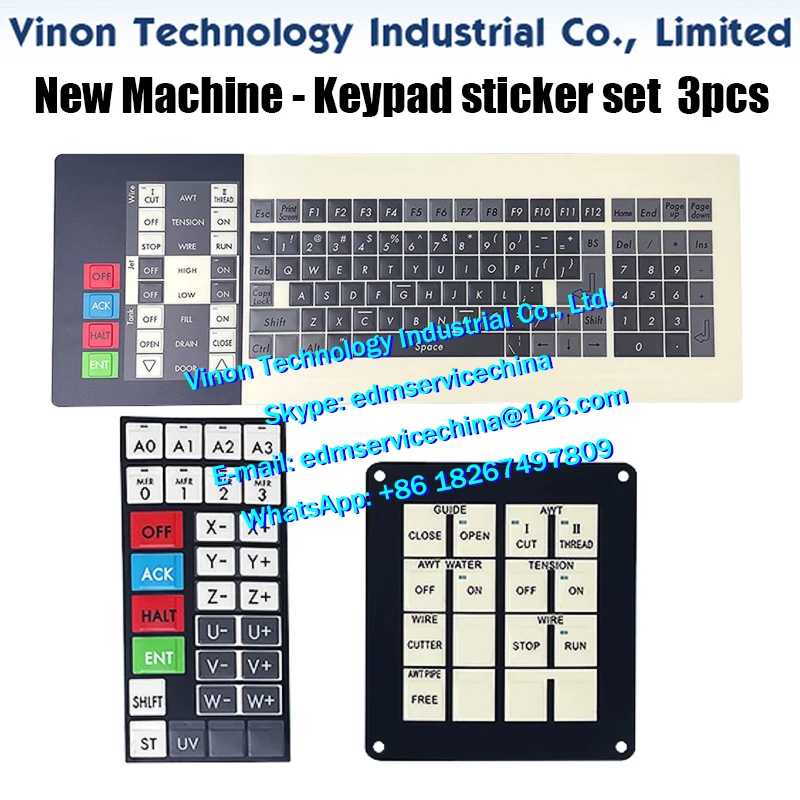 (3pcs/set) new type Keyboard Panel Set for wire edm machine, EDM Keypad sticker set AG400,AD360 Sodic Control Panel Button Film
(3pcs/set) new type Keyboard Panel Set for wire edm machine, EDM Keypad sticker set AG400,AD360 Sodic Control Panel Button Film