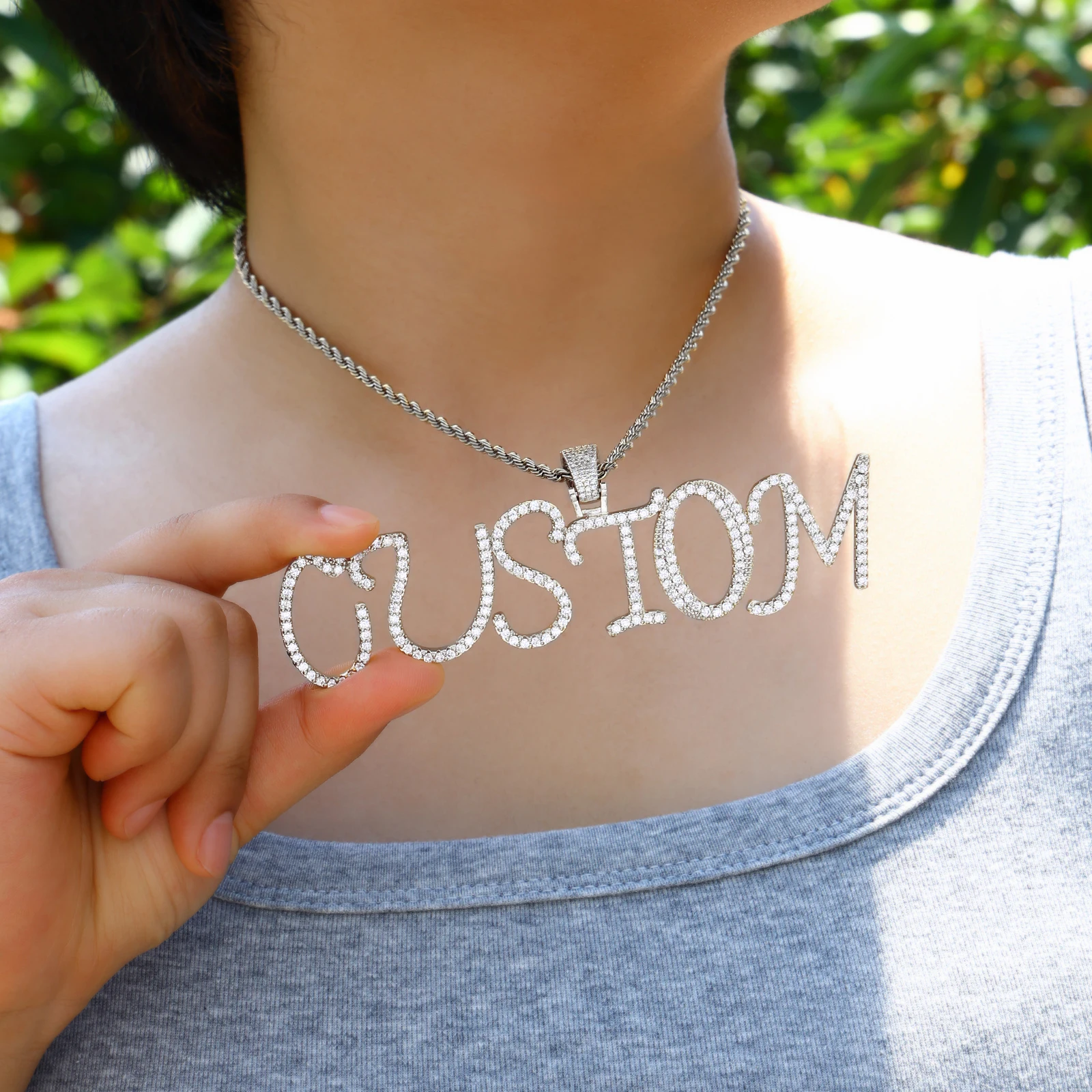 Hip Hop Iced Out Big Tennis Letters Custom Name Zircon Chain Pendants&Necklaces For Men Jewelry With Tennis Chain
Hip Hop Iced Out Big Tennis Letters Custom Name Zircon Chain Pendants&Necklaces For Men Jewelry With Tennis Chain