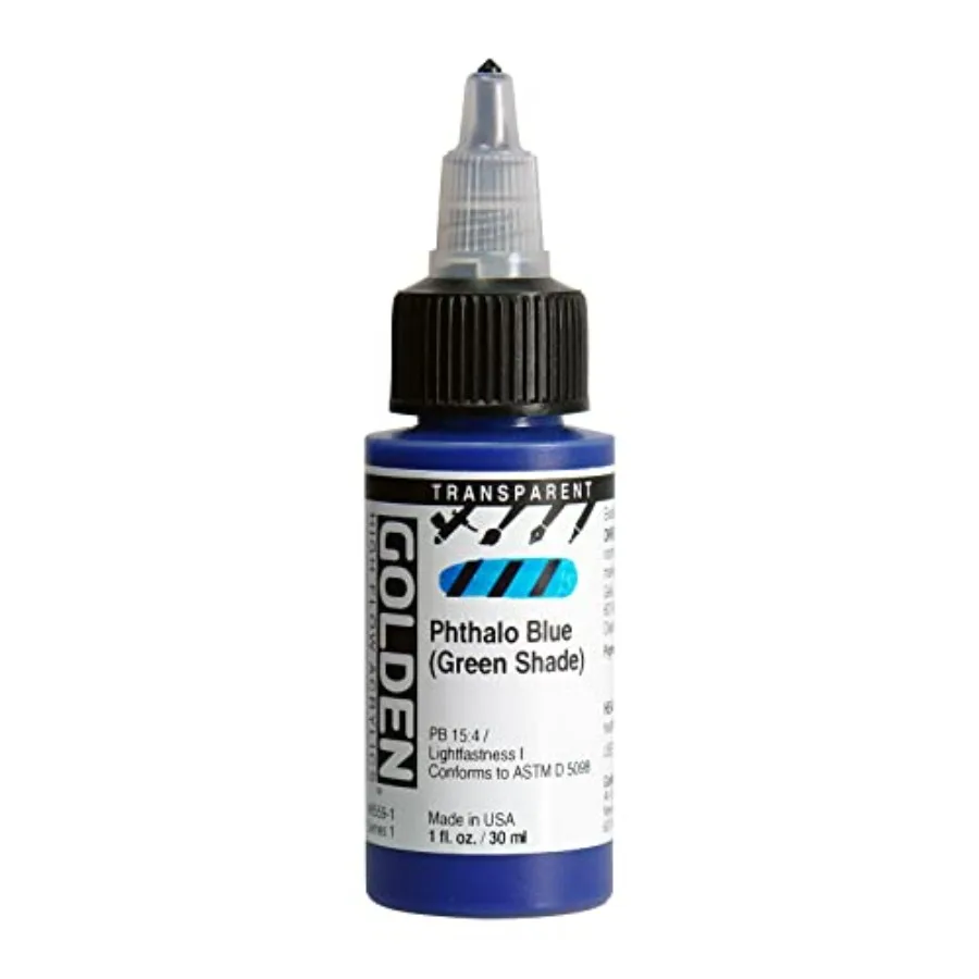 High Flow Acrylics by, Transparent Phthalo Blue Green Shade,1 fl. oz. Bottle, Professional Acrylic Paint, Transparent
High Flow Acrylics by, Transparent Phthalo Blue Green Shade,1 fl. oz. Bottle, Professional Acrylic Paint, Transparent