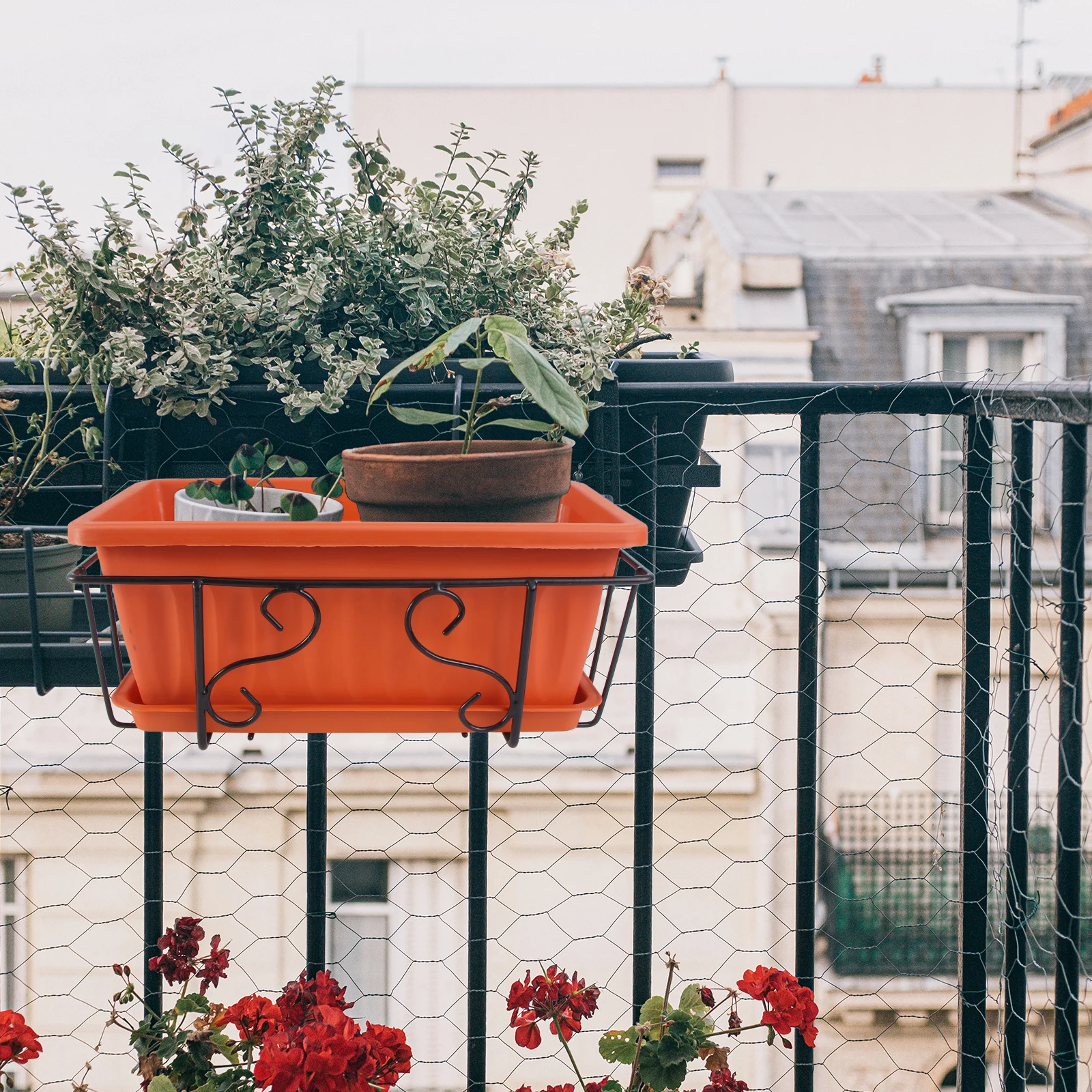 Hanging Flowerpot Wall Mounted Plant Pot Rack Balcony Garden Durable Material Vertical Space Saver Home Decoration Rectangular
Hanging Flowerpot Wall Mounted Plant Pot Rack Balcony Garden Durable Material Vertical Space Saver Home Decoration Rectangular