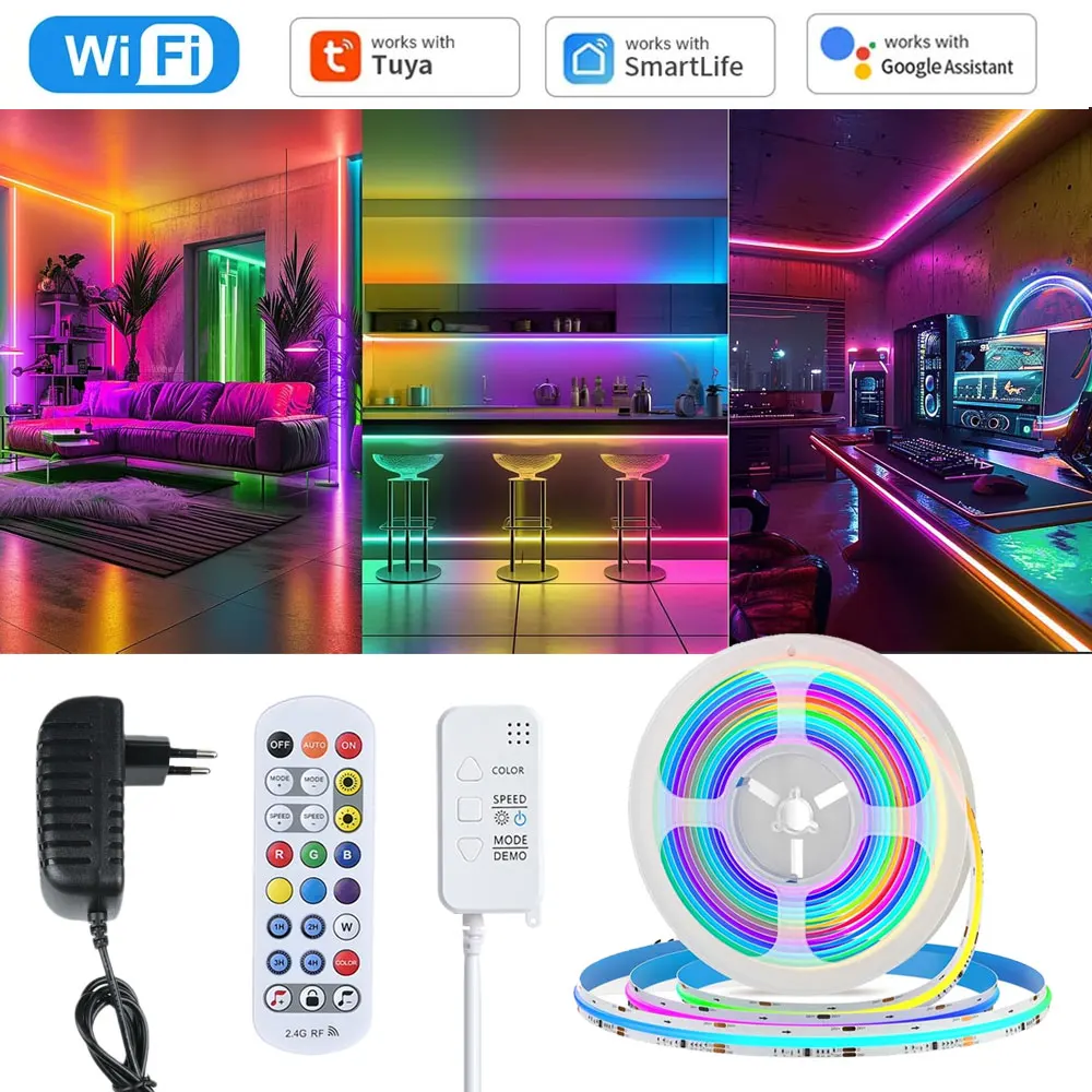 Умная светодиодная лента Tuya Smart WiFi COB RGBIC 1м 2м 3м 4м 5м с синхронизацией музыки, динамической подсветкой и эффектом «Dream Color» для декора комнаты и вечеринок, совместима с Alexa и Google Home
Умная светодиодная лента Tuya Smart WiFi COB RGBIC 1м 2м 3м 4м 5м с синхронизацией музыки, динамической подсветкой и эффектом «Dream Color» для декора комнаты и вечеринок, совместима с Alexa и Google Home