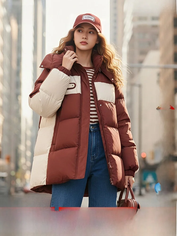 Snow Flng ort Hooded Women's down Jaet Patchwork Warmth Street Sle Du Feather Filling Ci Casual Wear
Snow Flng ort Hooded Women's down Jaet Patchwork Warmth Street Sle Du Feather Filling Ci Casual Wear