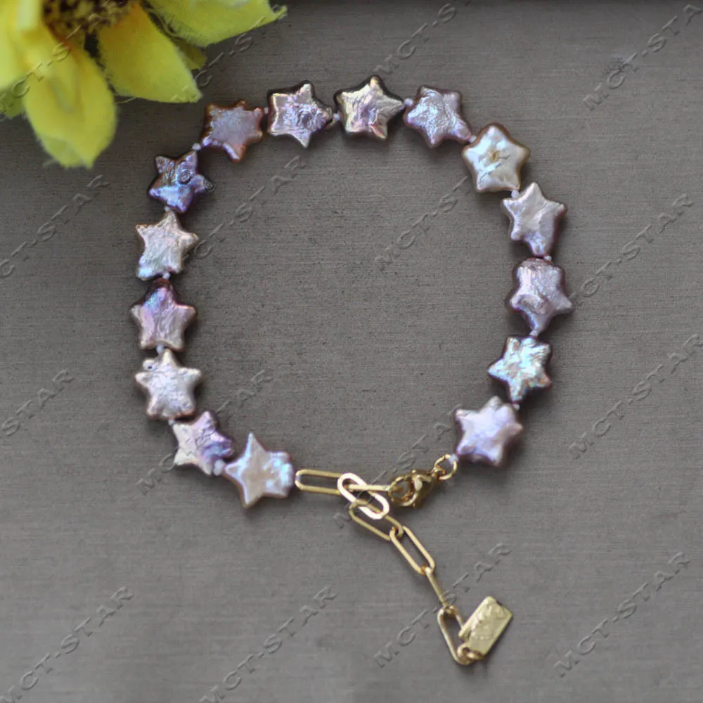 MCT·STAR Rare 9" 11mm Vivid Purple Lavender Five-pointed Star Coin Edison Pearl Bracelet (Z14525)
MCT·STAR Rare 9" 11mm Vivid Purple Lavender Five-pointed Star Coin Edison Pearl Bracelet (Z14525)