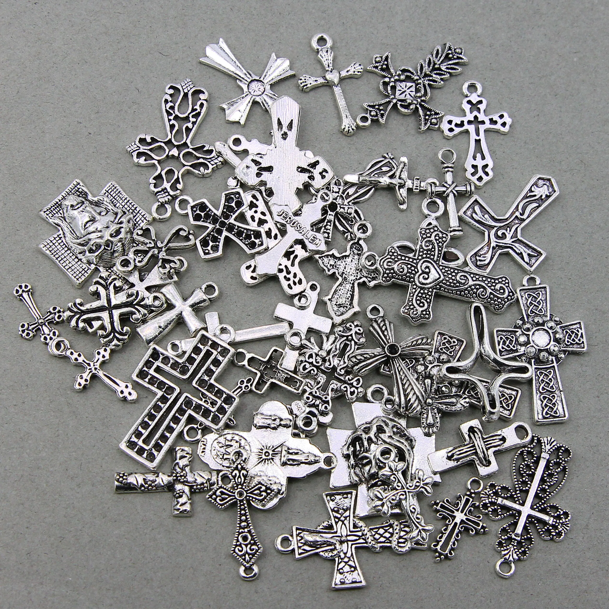Wholesale 50pcs Mixed Religious Charm Cross One Hole Necklace Link Charm Pendant Center Jewelry DIY Jewelry Accessories
Wholesale 50pcs Mixed Religious Charm Cross One Hole Necklace Link Charm Pendant Center Jewelry DIY Jewelry Accessories