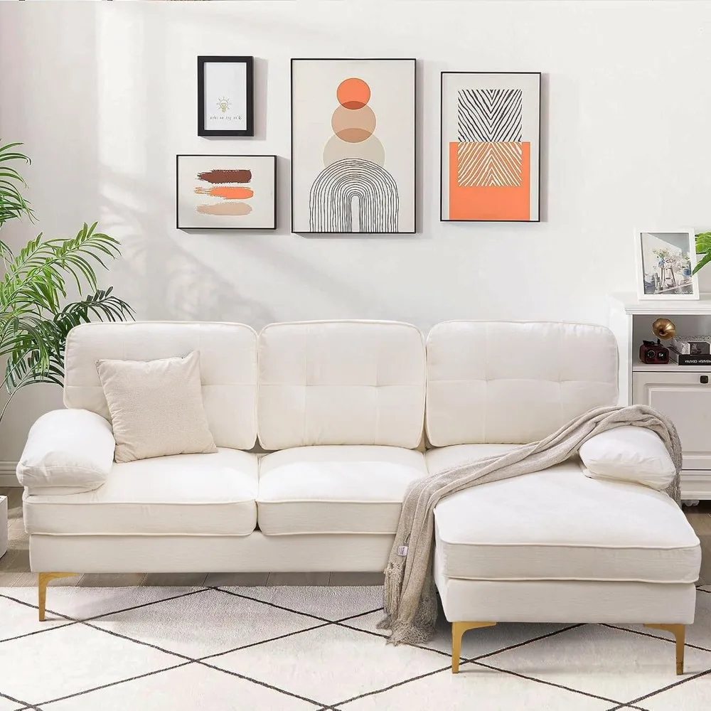 L Shape Sectional Sofa Couch,85'' Modern Chenille Fabric Sectional Sofa with Metal Legs and Removable Cover for Living Room
L Shape Sectional Sofa Couch,85'' Modern Chenille Fabric Sectional Sofa with Metal Legs and Removable Cover for Living Room