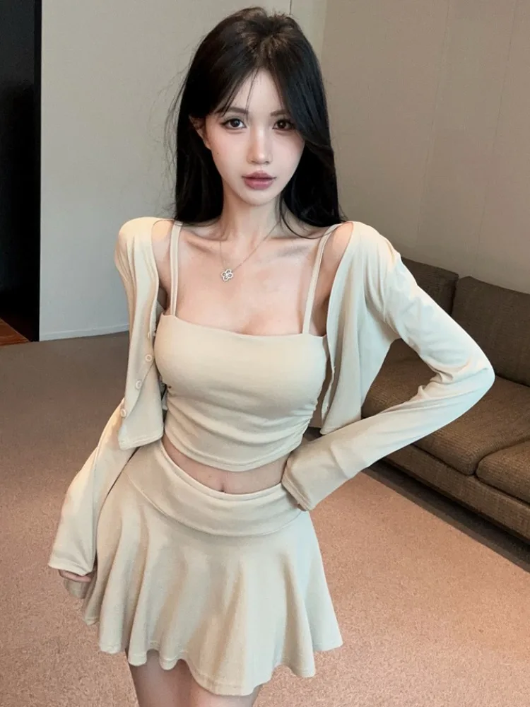 Sexy Spicy Girl Long Sleeve Wrap Cardigan Spring Summer Half Skirt Sunscreen Bottoming Pants Three Piece Set Korean Style Com...
Sexy Spicy Girl Long Sleeve Wrap Cardigan Spring Summer Half Skirt Sunscreen Bottoming Pants Three Piece Set Korean Style Com...