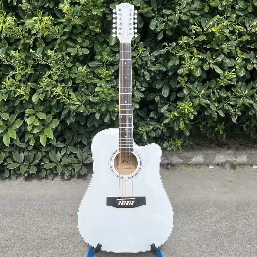 Wholesale Price Aiersi 12 String Electric Acoustic Guitar 41 Inch Dreadnough White Colour Custom Logo Folk String Instrument
Wholesale Price Aiersi 12 String Electric Acoustic Guitar 41 Inch Dreadnough White Colour Custom Logo Folk String Instrument