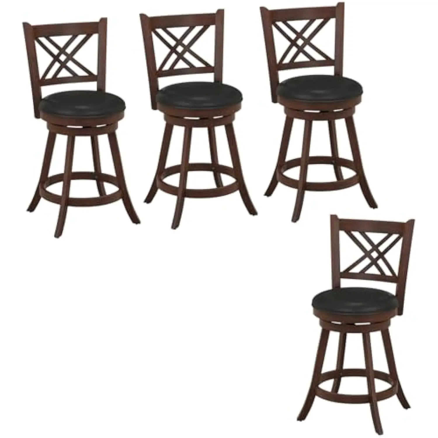 Bar Stool Set of 4 for Kitchen Island, Swivel Upholstered Counter Height Barstools with Pu Surface, Rubber Wood Frame, 360 ° Ro
Bar Stool Set of 4 for Kitchen Island, Swivel Upholstered Counter Height Barstools with Pu Surface, Rubber Wood Frame, 360 ° Ro