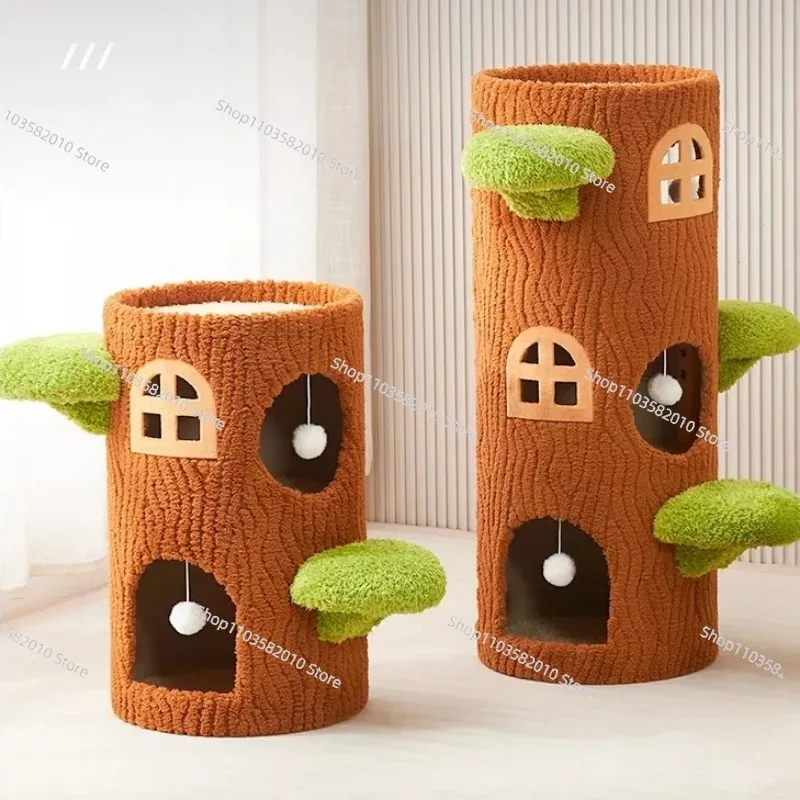 Sustainable Cat Climbing Frame with Tree-hole Nest, Activity Center & Teaser Toys for Indoor Cats
Sustainable Cat Climbing Frame with Tree-hole Nest, Activity Center & Teaser Toys for Indoor Cats